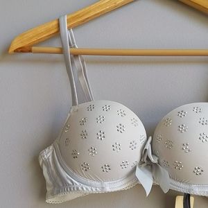 NWT aerie luxurious studded gray bra 32b